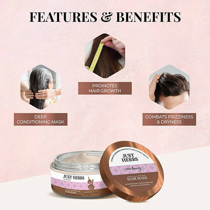 Just Herbs Anti Hairfall Natural Hair Mask With Castor & Black Onion Seed