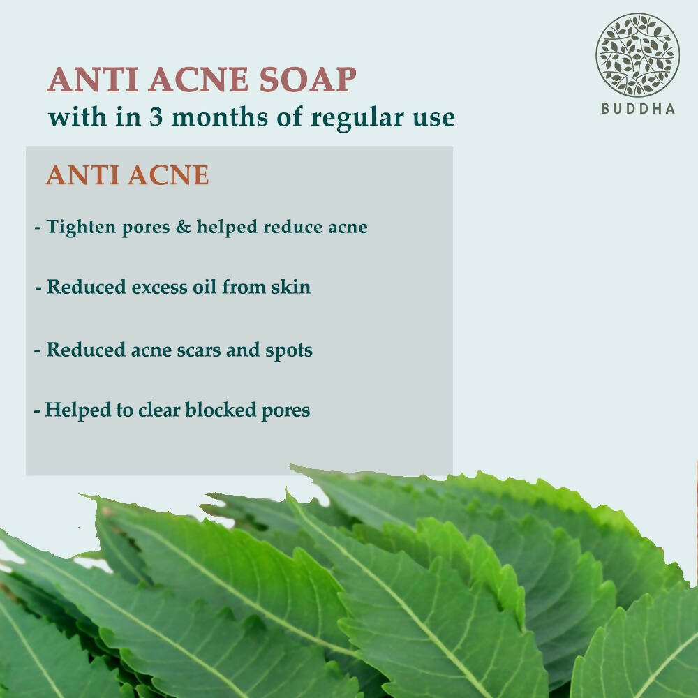 Buddha Natural Anti Acne Soap - Fights Acne Pimple, Breakouts, Blemish, Blackheads