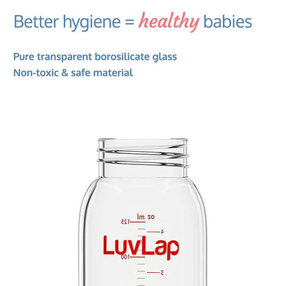 LuvLap Essential Slim Neck Glass Feeding Bottle