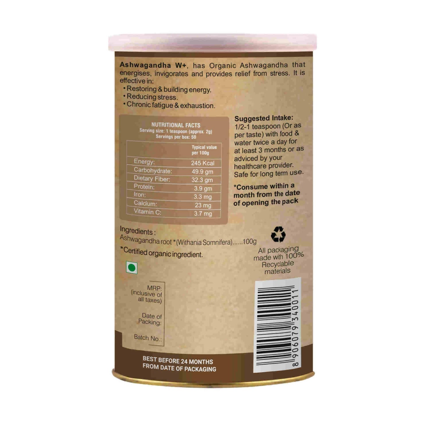 Organic Wellness Ashwagandha Powder