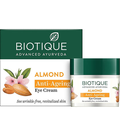 Biotique Advanced Ayurveda Bio Almond Soothing & Nourishing Eye cream - BUDNE