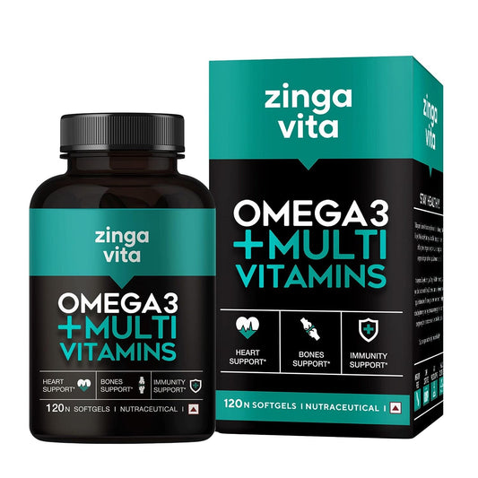 Zingavita Omega 3 + Multivitamins 1000mg Softgels for Men -  USA 