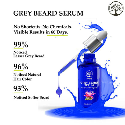 Ivory Natural Greys Beard Serum Restore Natural Black Color Of Grey White Beard