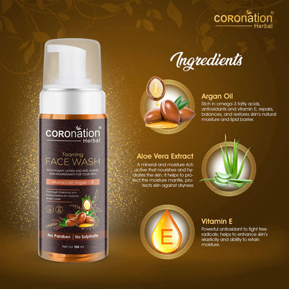 Coronation Herbal Moroccan Argan Oil Foaming Face Wash