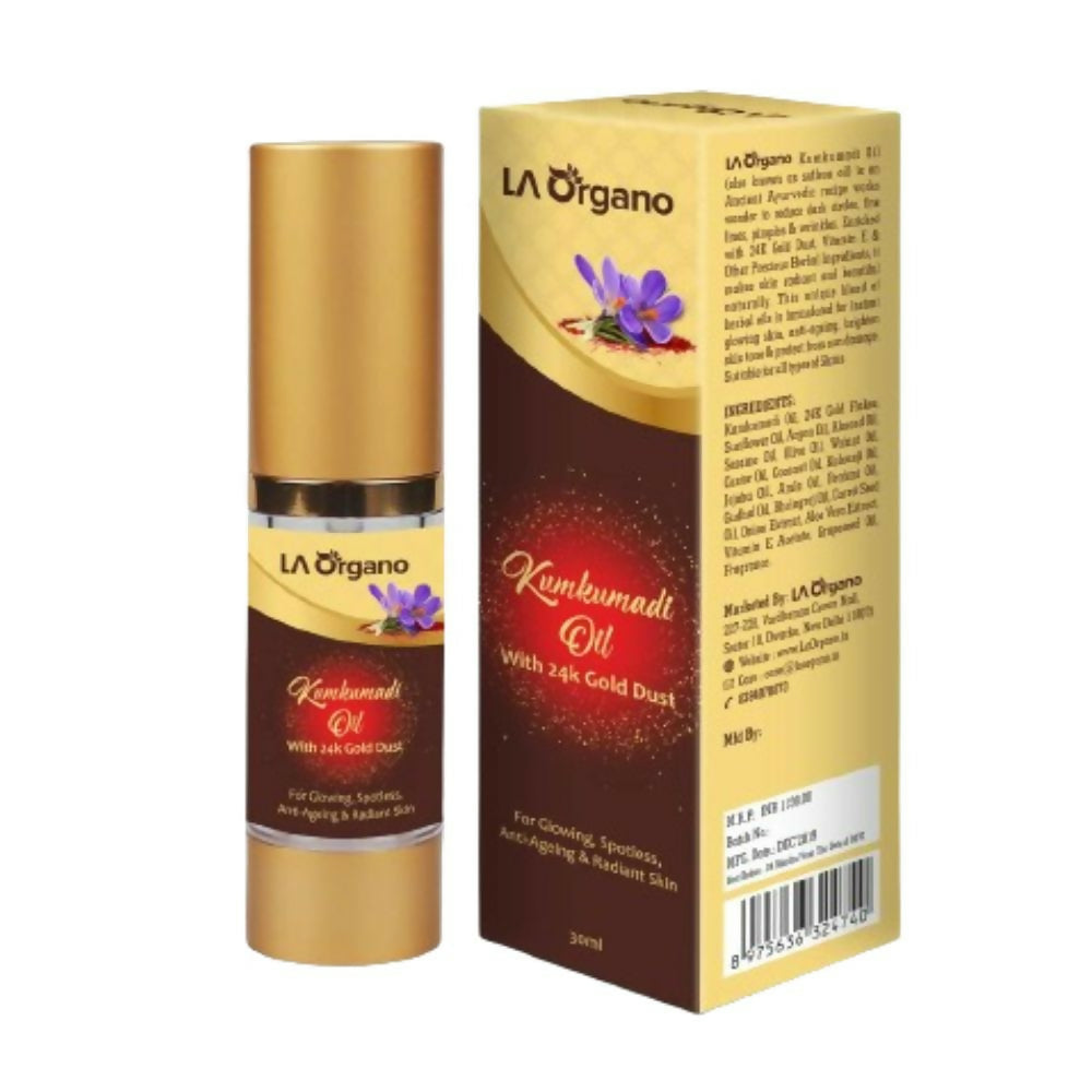 LA Organo Kumkumadi Oil Enriched with 24K Gold Dust