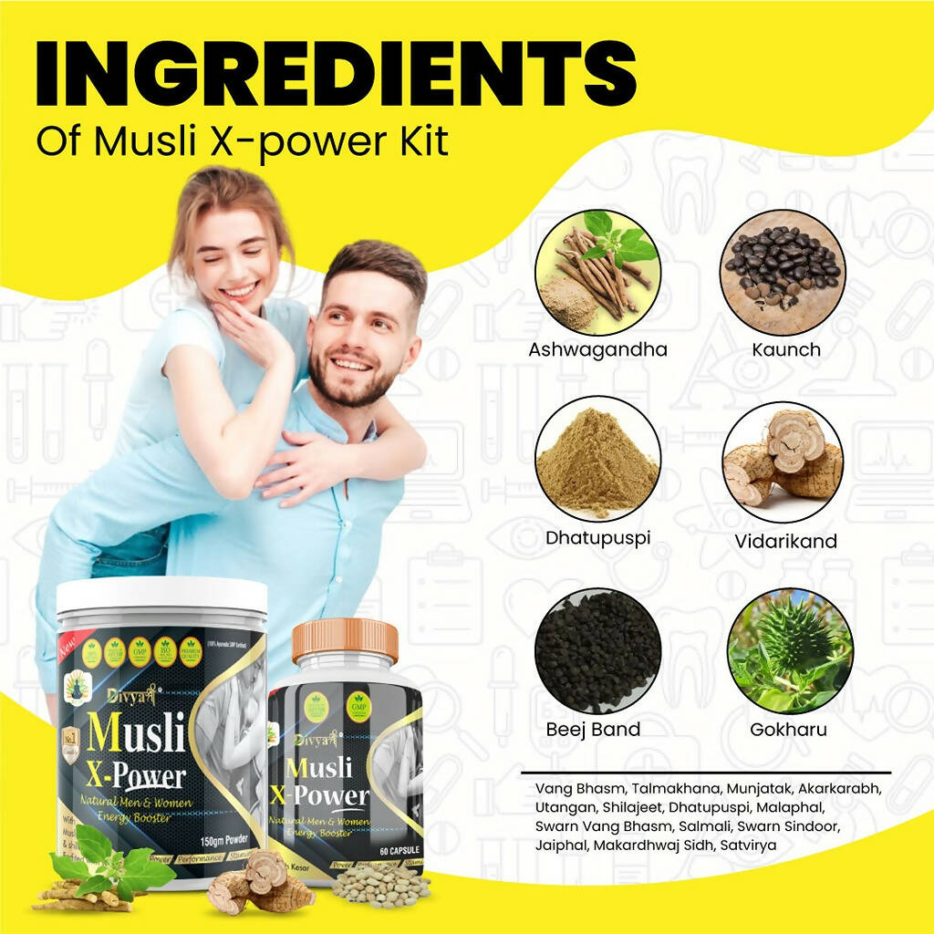 Divya Shree Musli X-Power Capsule, Powder Combo