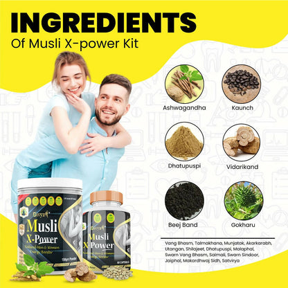 Divya Shree Musli X-Power Capsule, Powder Combo