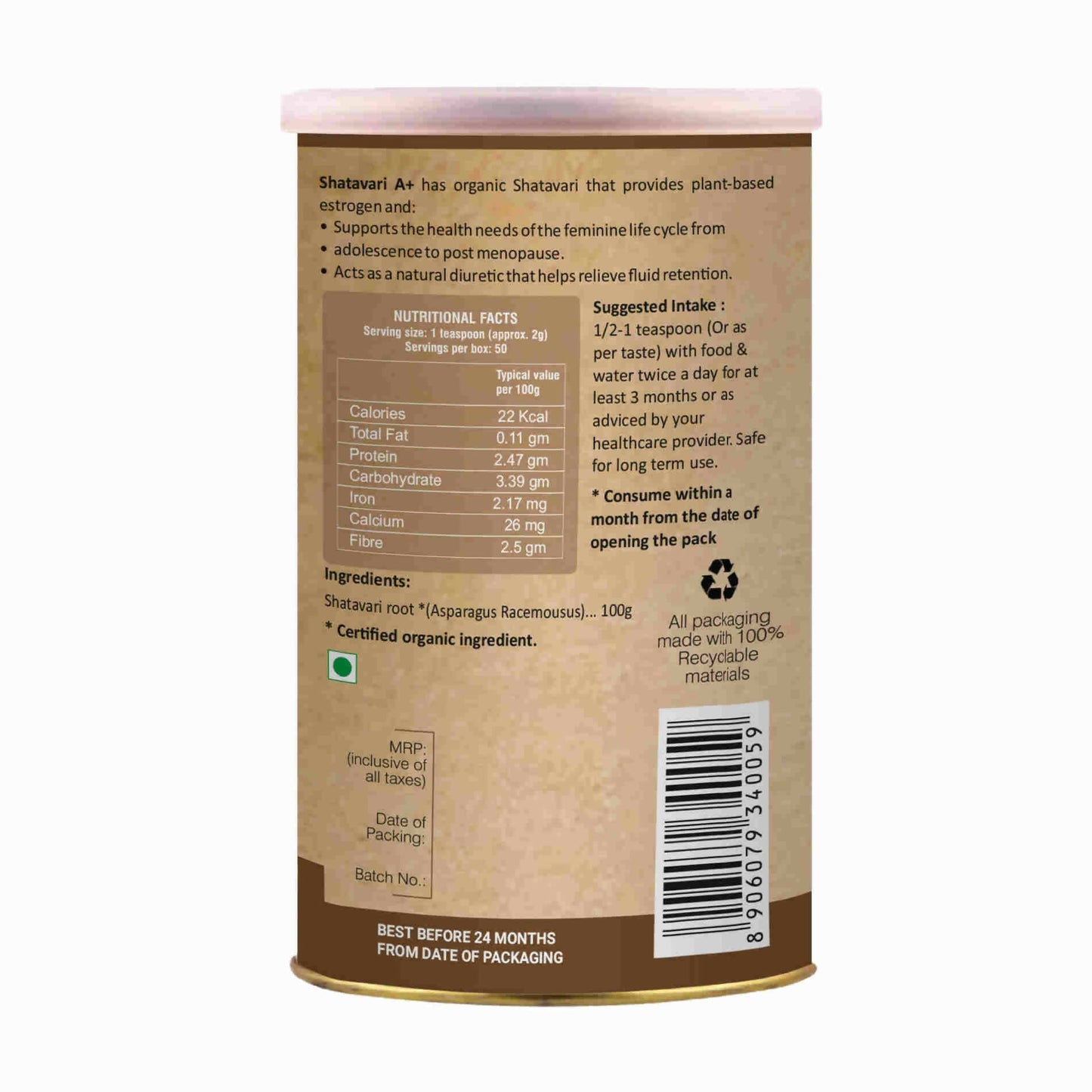 Organic Wellness Shatavari Powder