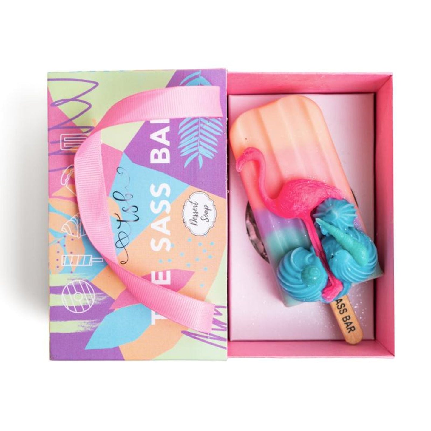 The Sass Bar Seascape Flamingo Popsicle Soap - 115GM