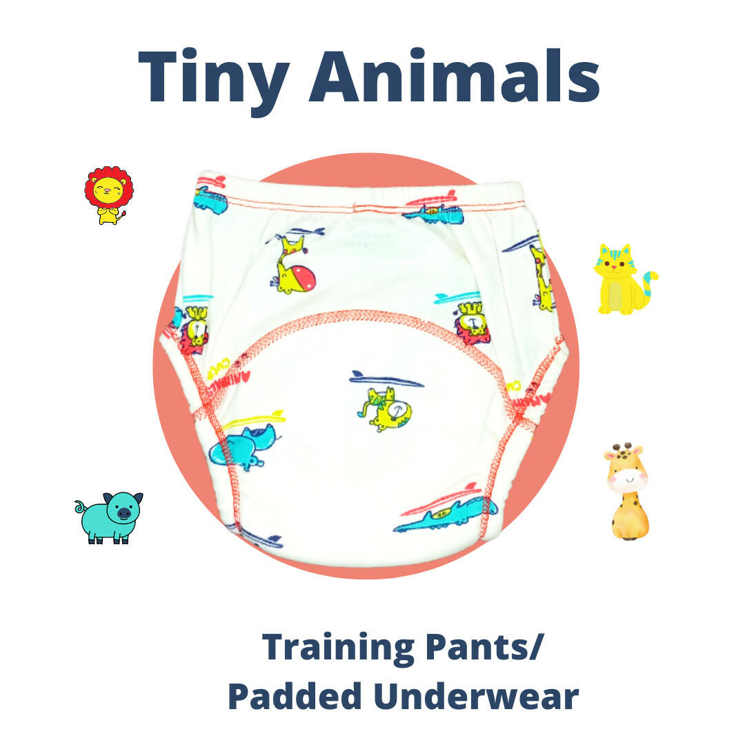 Kindermum Cotton Padded Pull Up Training Pants/ Padded Underwear??For Kids-Autumn Animals Set of 2 pcs