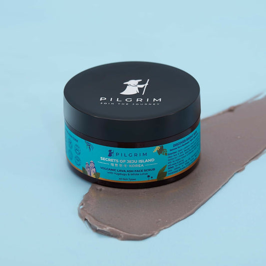 Pilgrim Face Scrub with Yugdugu & White Lotus, For Glowing Skin & Blackhead Removal, Dry, Oily Combination Skin