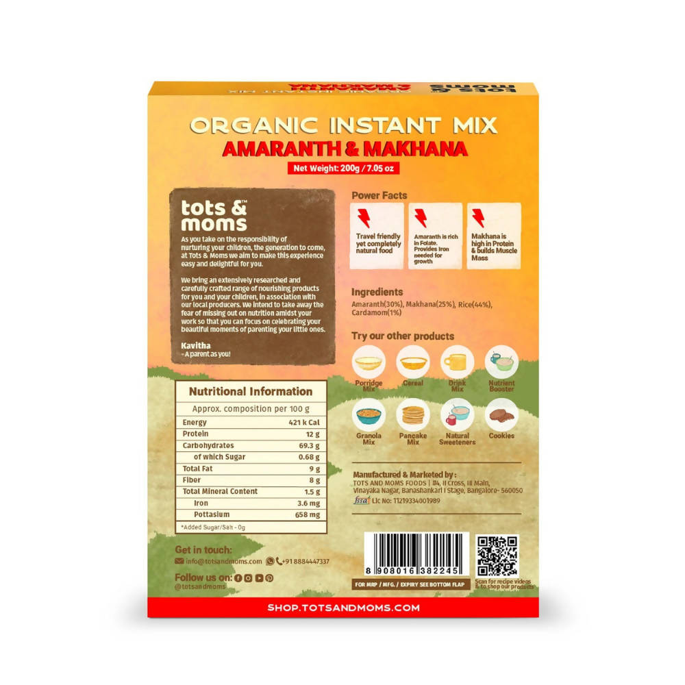 Tots and Moms Organic Amaranth & Makhana Instant Mix