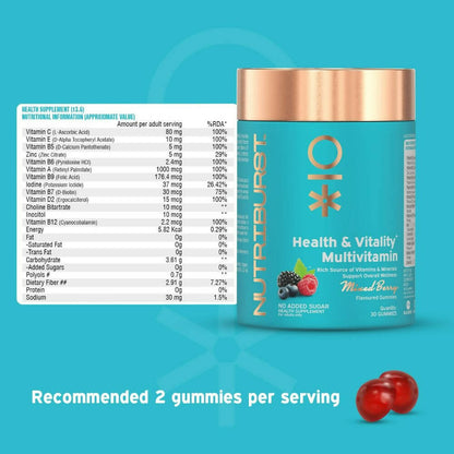 Nutriburst Health & Vitality Gummies With Multi-Vitamins
