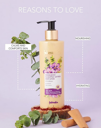 Fabessentials Sandalwood Eucalyptus Saffron Body Lotion