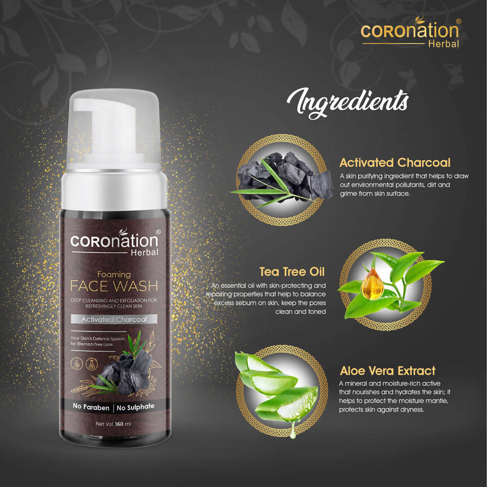 Coronation Herbal Activated Charcoal Foaming Face Wash