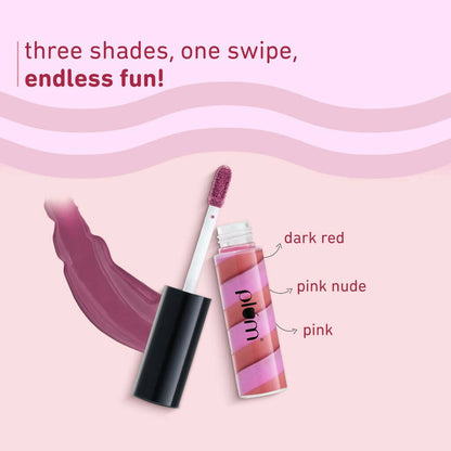 Plum Soft Swirl Lip Gloss 3 Shades In 1 & 123 Watermelon Coulis