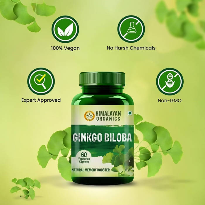 Himalayan Organics Ginkgo Biloba Vegetarian Capsules