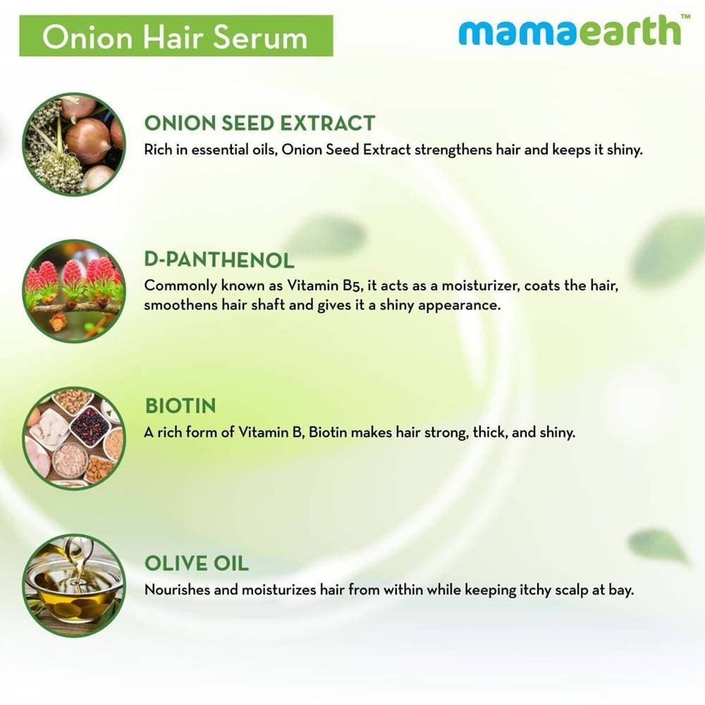 Mamaearth Onion Hair Serum For Strong , Frizz Free Hair