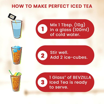 Bevzilla Instant Iced Tea Powder - Assorted 10 Flavours