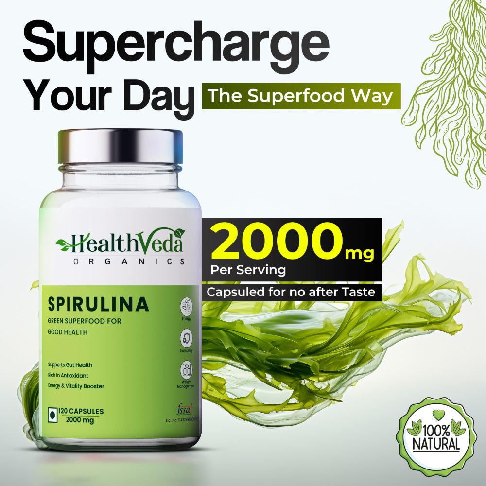 Health Veda Organics Spirulina Capsules