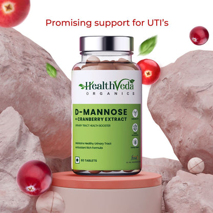 Health Veda Organics D-Mannose + Cranberry Extract Tablets