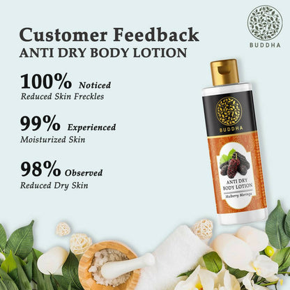 Buddha Natural Anti Dry Body Lotion - Helps Restore Moisture Nourishes & Hydrates Skin