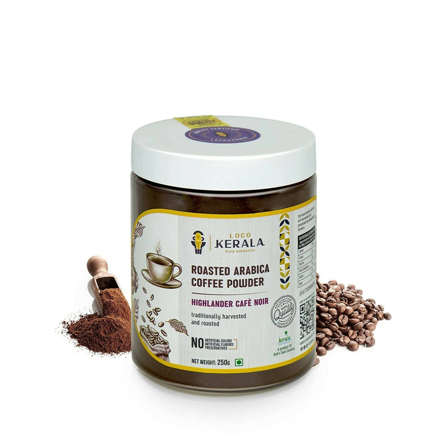 LocoKerala Highlander Caf?? Noir Arabica Coffee Powder - BUDNE