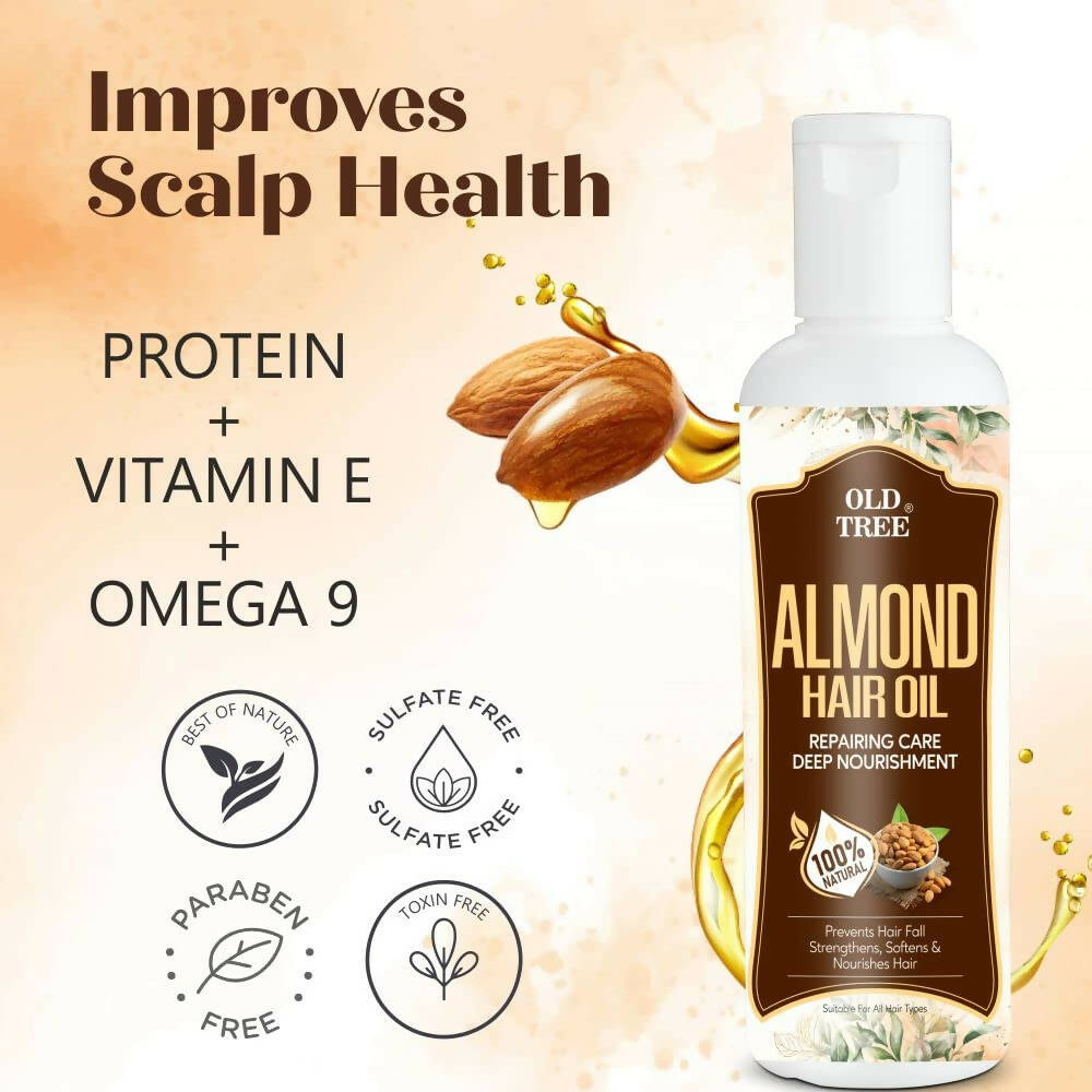Old Tree Almond Hair Oil - Pure Cold Pressed