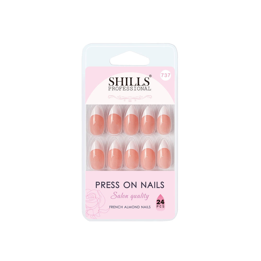 Shills Professional Reusable Press On Nails French Almond - SPN737
