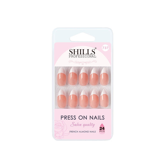 Shills Professional Reusable Press On Nails French Almond - SPN737