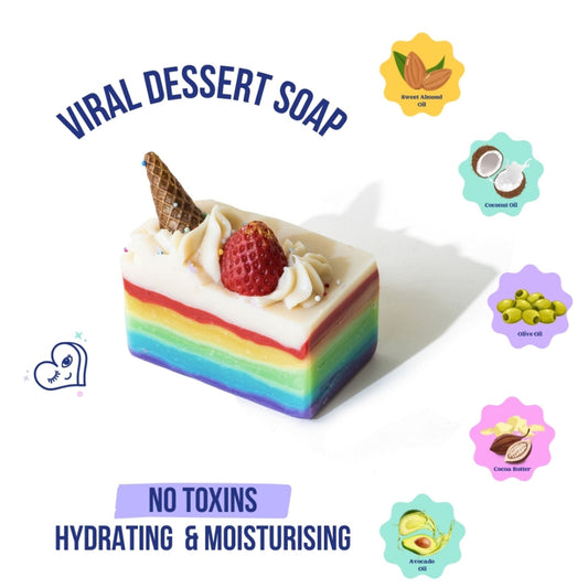 The Sass Bar Rainbow Ice-cream Loaf Soap - 120GM