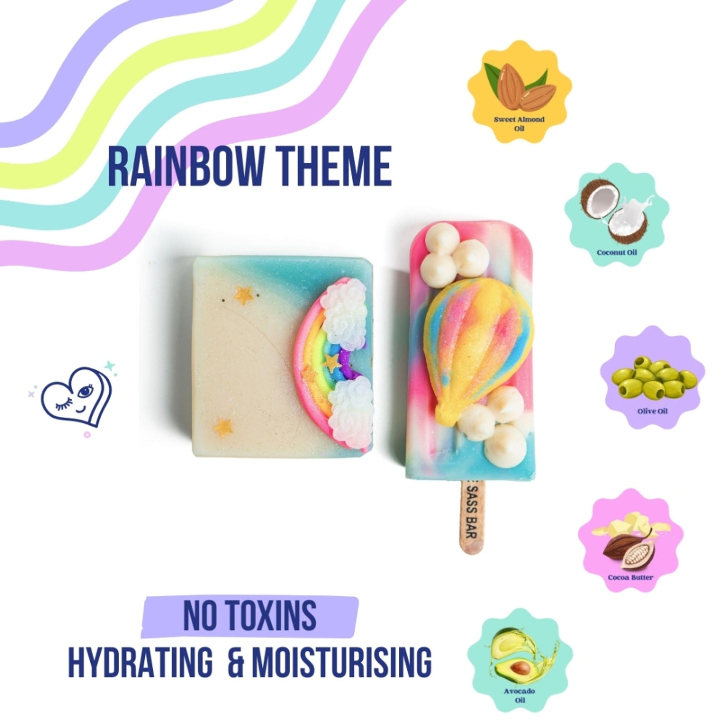 The Sass Bar Hot Air Balloon + Rainbow Soap - Combo - 450GM