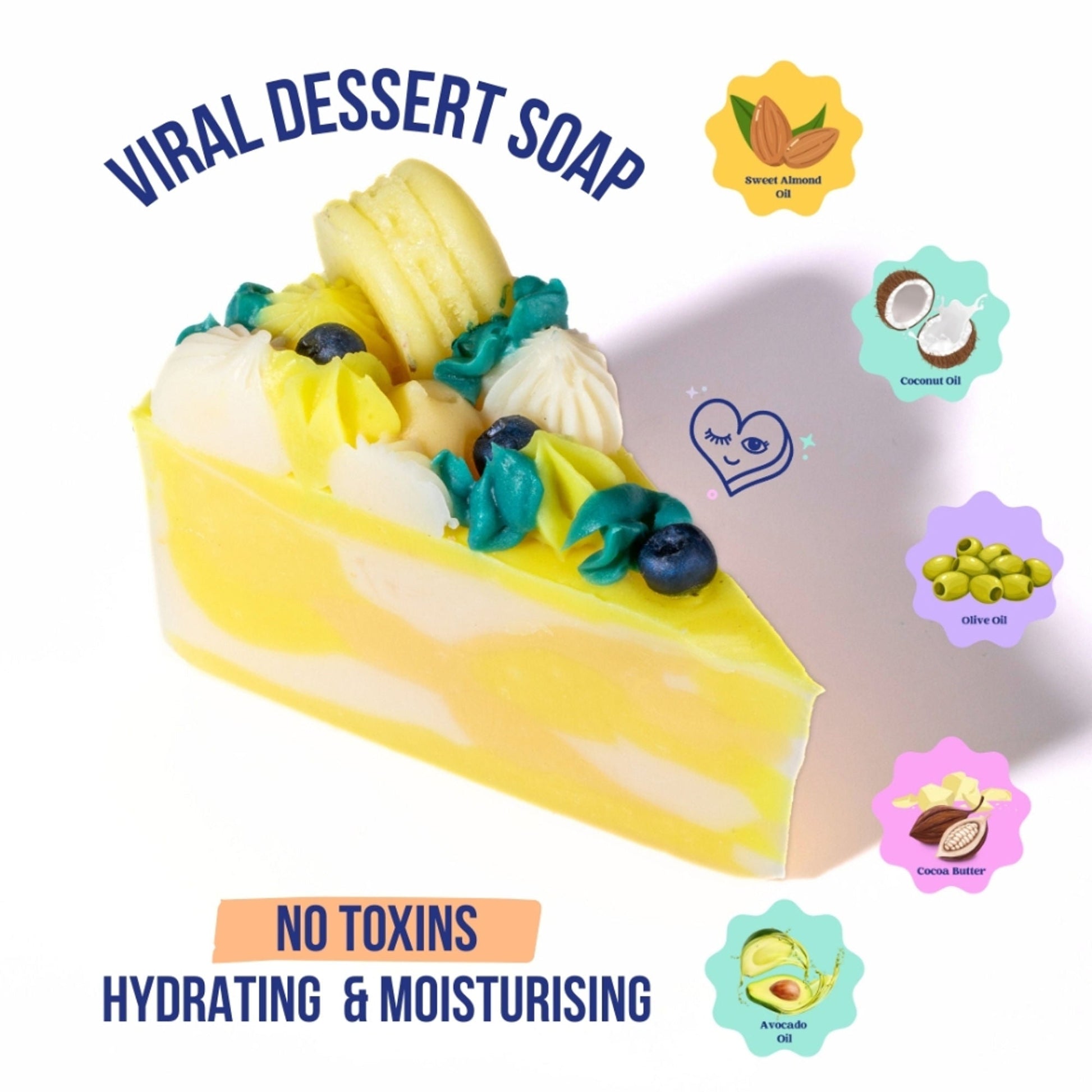 The Sass Bar Lemon Blueberry Cake Soap - 160GM