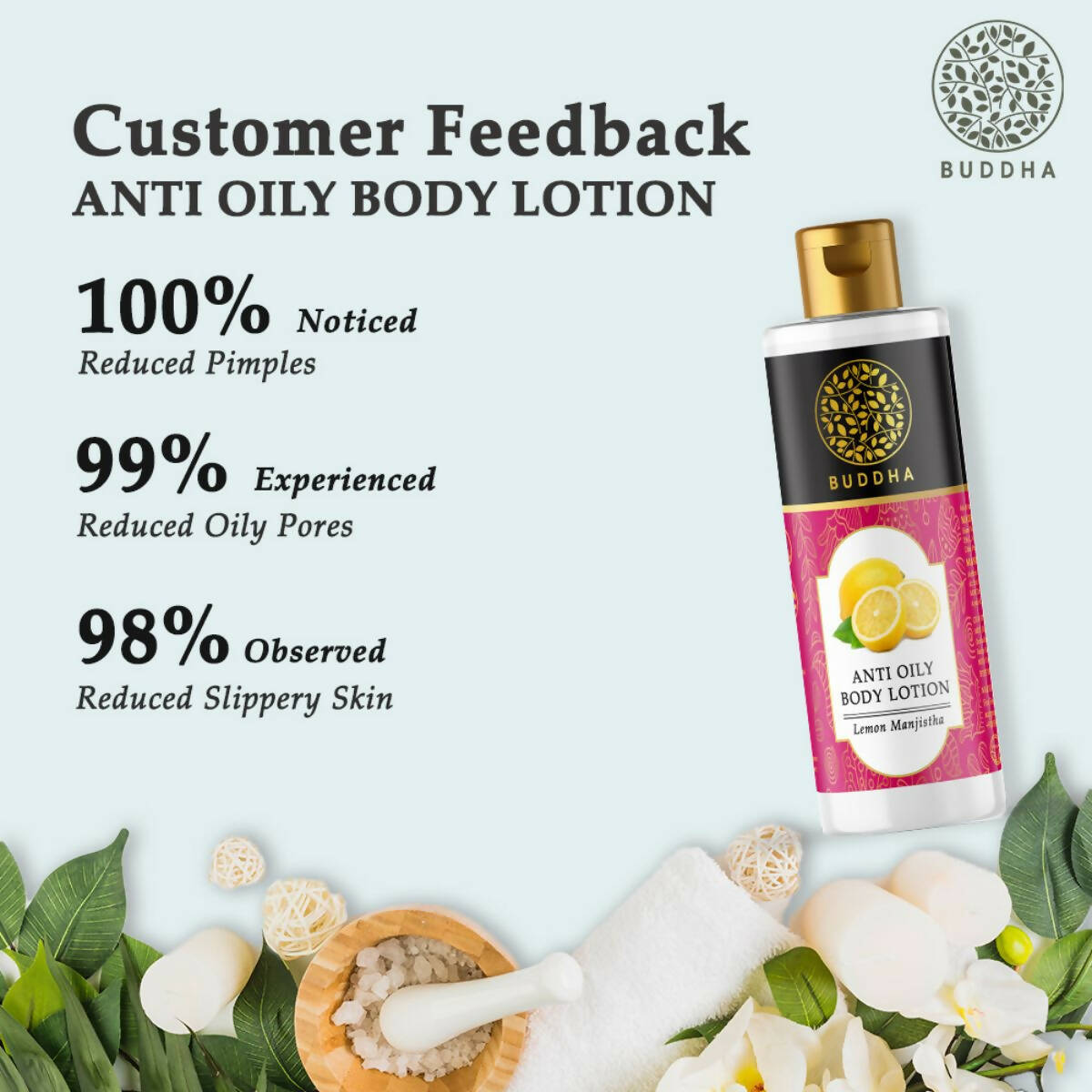 Buddha Natural Anti Oily Body Lotion - Helps To Balance The Skin's Natural Oil Levels