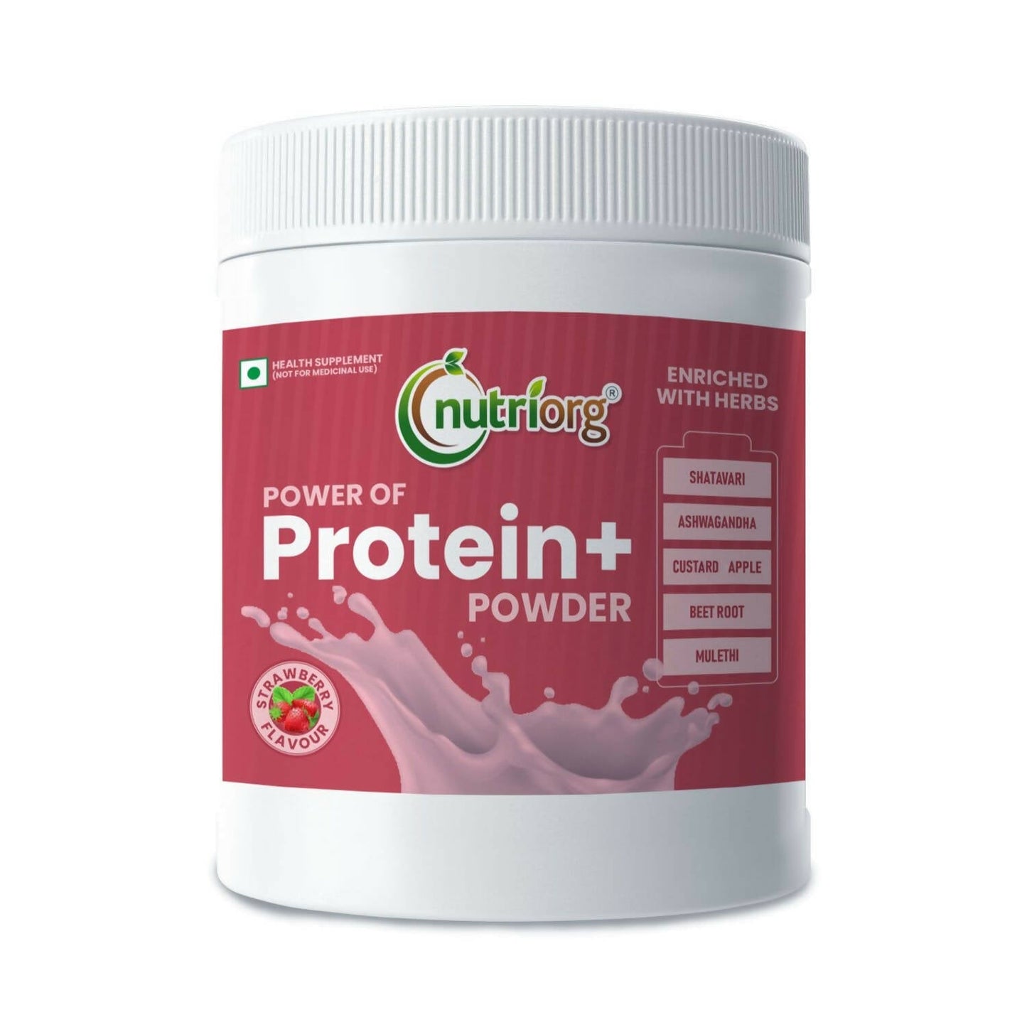 Nutriorg Protein Plus Strawberry Flavor Powder - BUDEN