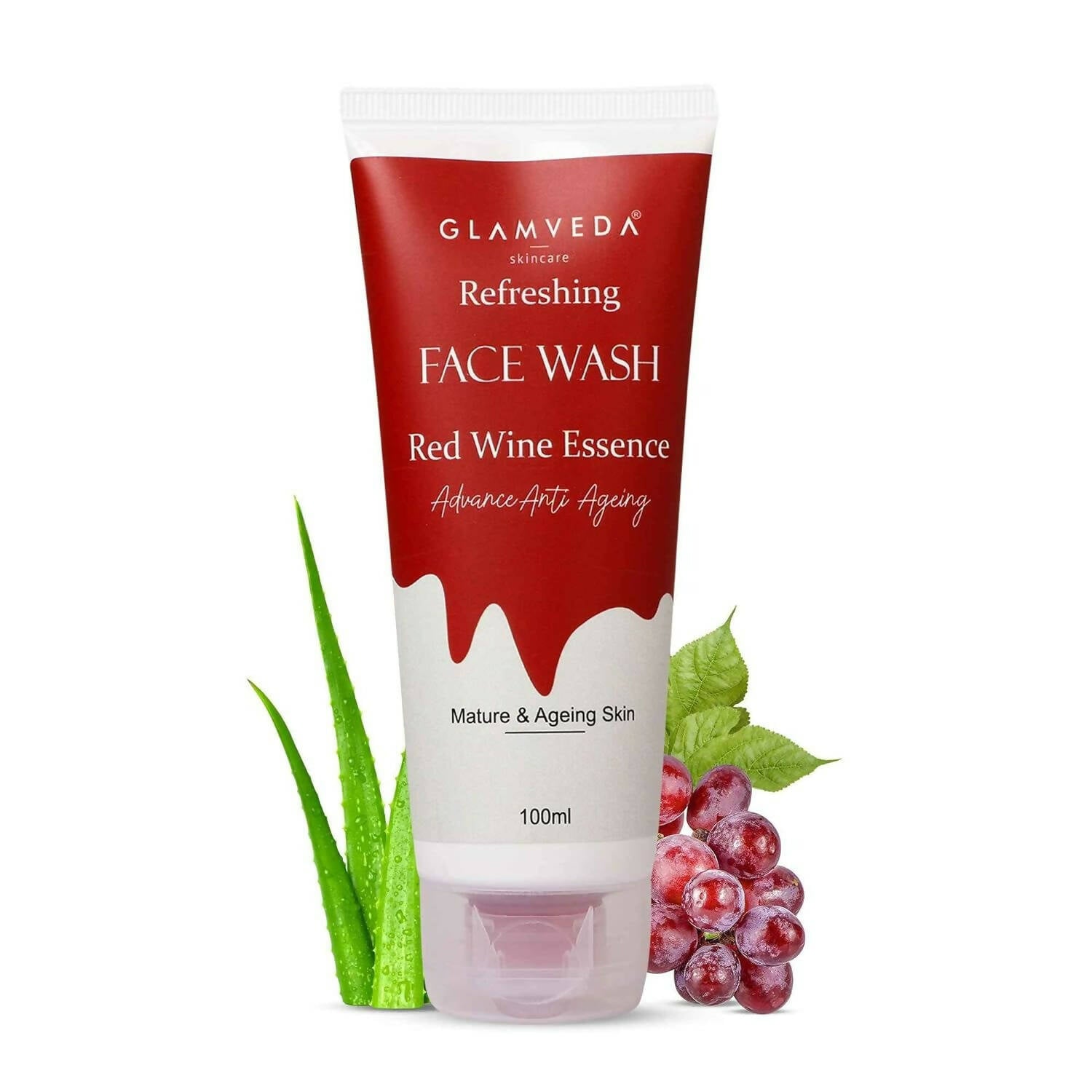 Glamveda Red Wine Advance Anti Ageing Face Wash - usa canada australia