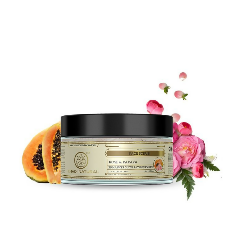 Khadi Natural Rose & Papaya Face Scrub Reduce Acne & Pimple
