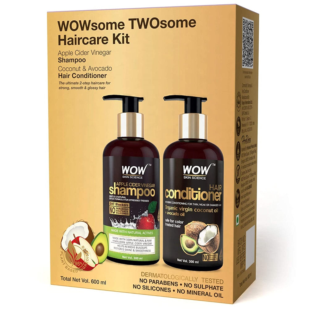 Wow Skin Science Apple Cider Vinegar Shampoo and Hair Conditioner Combo