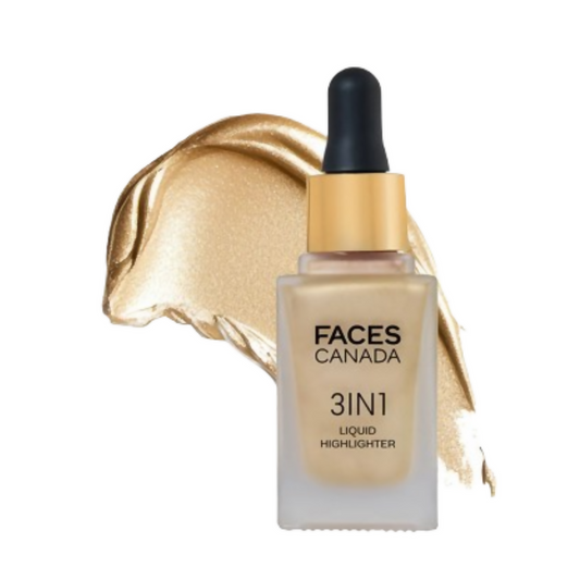 Faces Canada 3 in 1 Liquid Highlighter - Gold 01 - 15ML