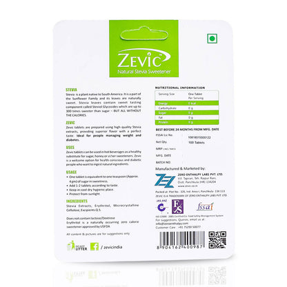 Zevic Stevia White Tablets - Drmedicart