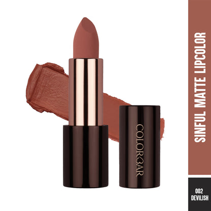 Colorbar Sinful Matte Lipcolor Devilish - 002 Rust