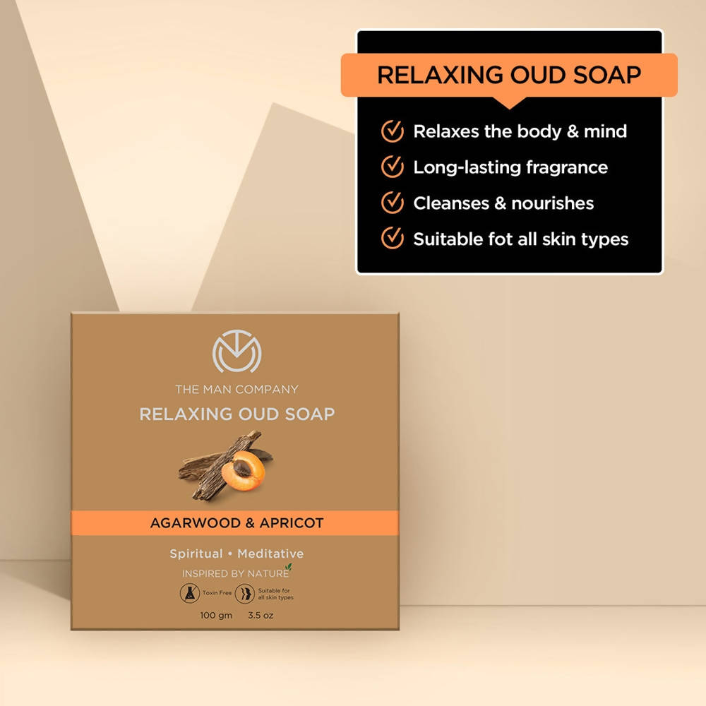 The Man Company Relaxing Oud Soap - Agarwood & Apricot