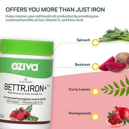 OZiva Plant Based Bettr. Iron+ Capsules