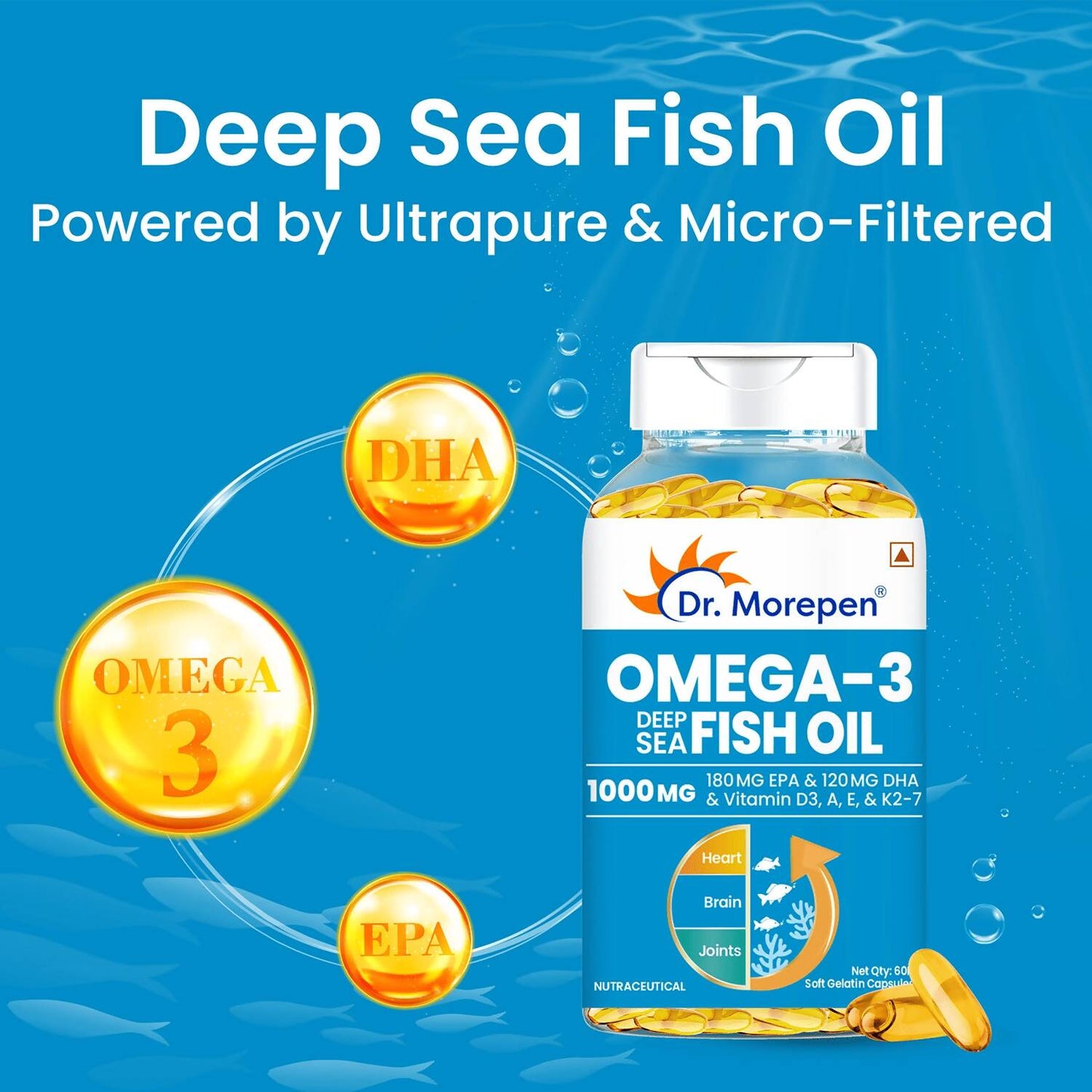 Dr. Morepen Omega 3 Deep Sea Fish Oil Softgels