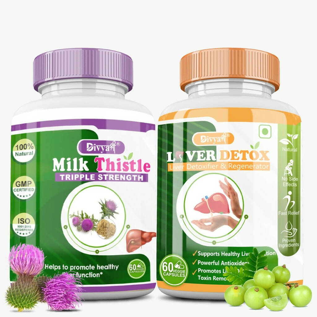 Divya Shree Liver Detox & Milk Thistle Capsule Combo - usa canada australia