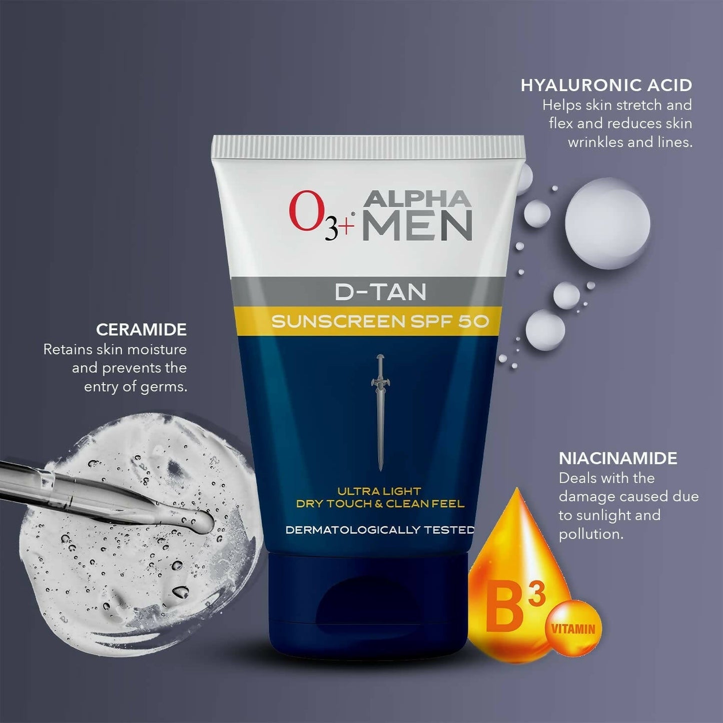 Professional O3+ Alpha Men D-Tan Sunscreen SPF 50