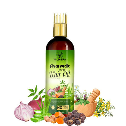 Wildera Bringha Ayurvedic Hair Oil, Hair Fall Control and Hair Growth with Bringharaj Oil