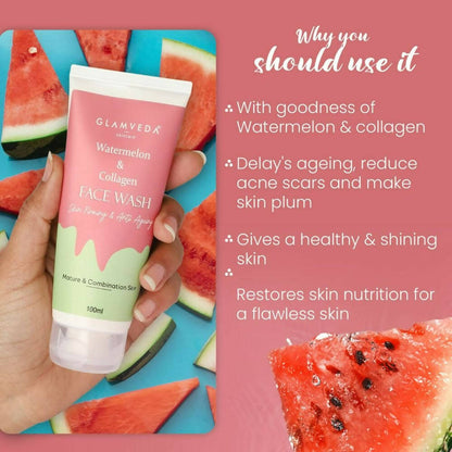 Glamveda Watermelon & Collagen Firming Face Wash