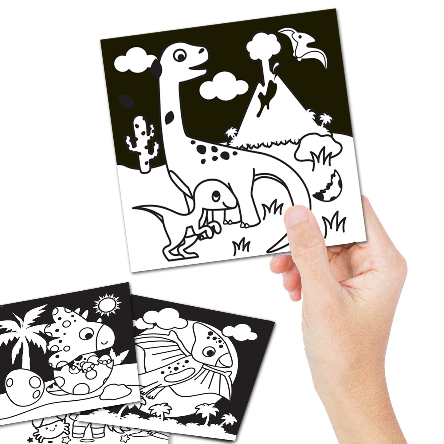 Dreamland Publications Dinosaurs - Velvet Art Set With 10 Free Sketch Pens