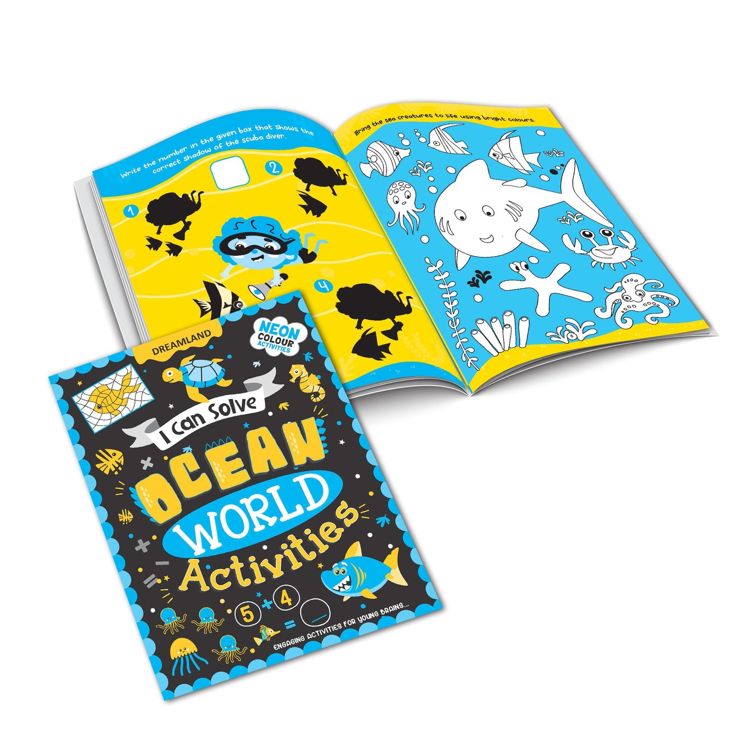 Dreamland Publications Ocean World Activities - I Can Solve Activity Book for Kids Age 4- 8 Years | With Colouring Pages, Mazes, Dot-to-Dots